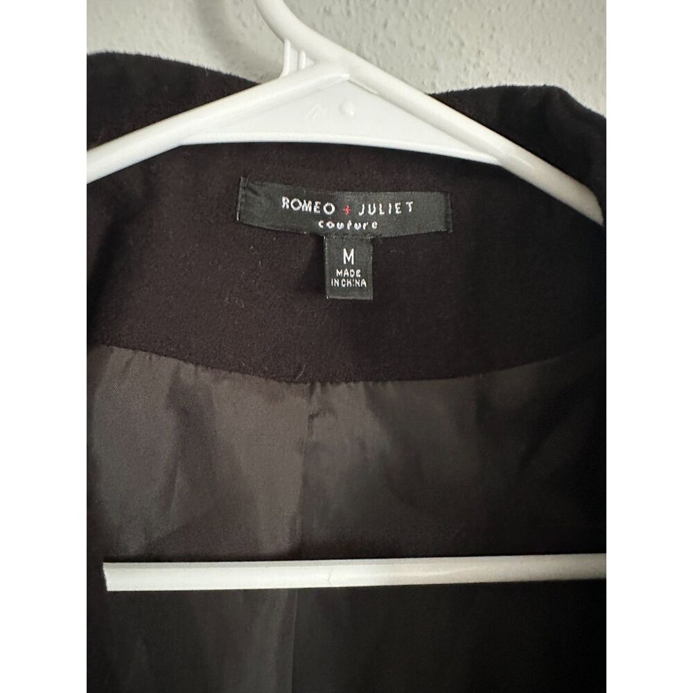 Romeo + Juliet Couture Military Blazer Black Gold Button Jacket Women M - Picture 8 of 10